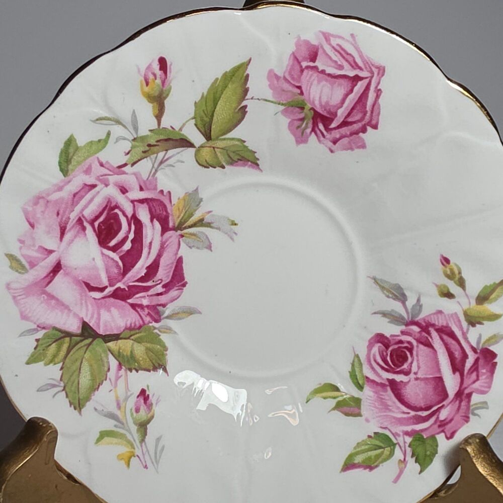 Aynsley Teacup and Saucer Pink Roses - Picture 7 of 10